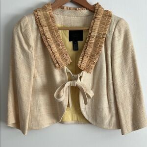 J. Crew Beige Women's Jacket with Ruffle Trim
